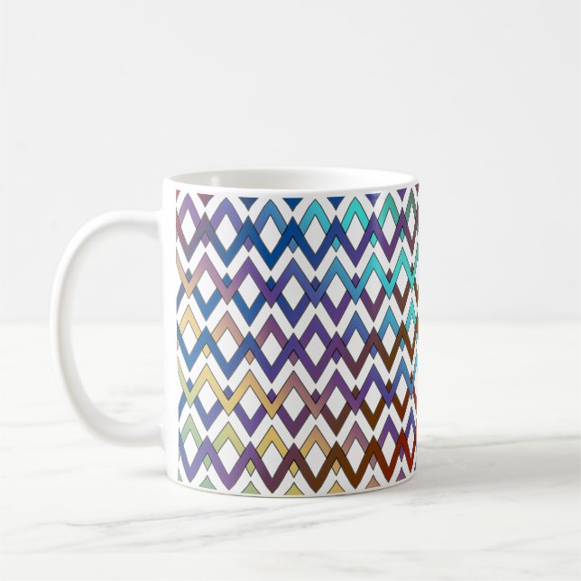ZIGZAG diamonds - coloured + your backgr. & ideas Coffee Mug (Left)