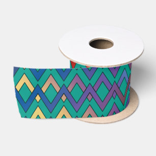 ZIGZAG diamonds - coloured + your backgr. & ideas Satin Ribbon