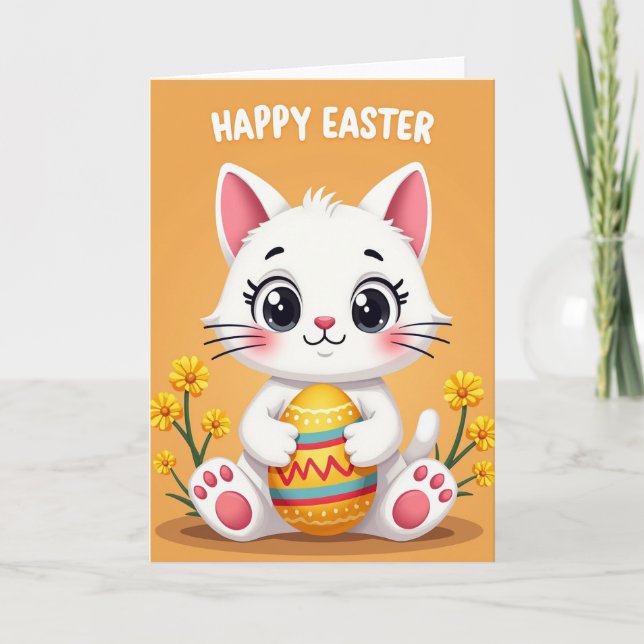 Zigzag Easter Feline Card (Front)