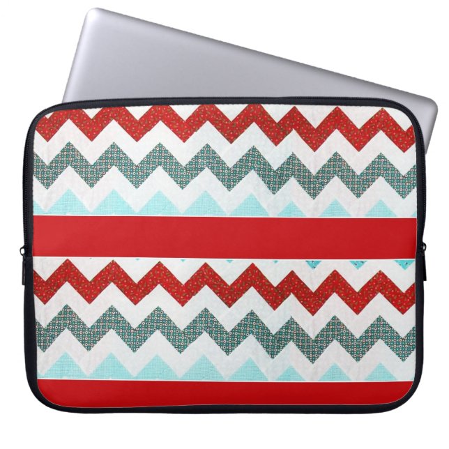 ZigZag For Neoprene Laptop Sleeve 15 inch (Red) (Front)