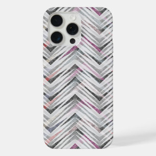 Zigzag, geometric, gray, lilac, pink, black, strip iPhone 15 pro max case