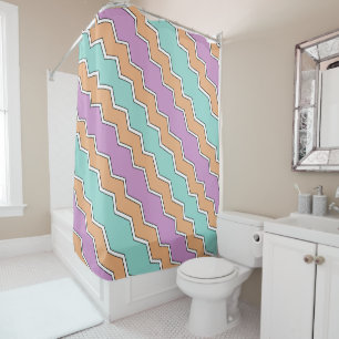 ZigZag Geometric Pattern Shower Curtain