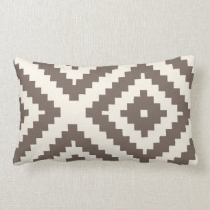 Zigzag Geometric Pattern Taupe Brown Lumbar Cushion