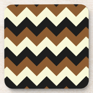 Zigzag I - Black, Yellow and Brown Coaster