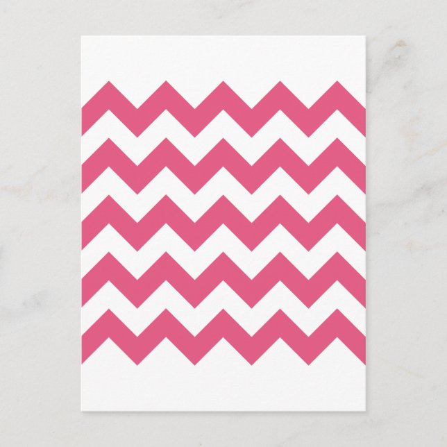 Zigzag I - White and Dark Pink Postcard (Front)
