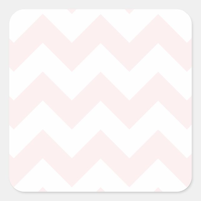 Zigzag I - White and Pale Pink Square Sticker (Front)