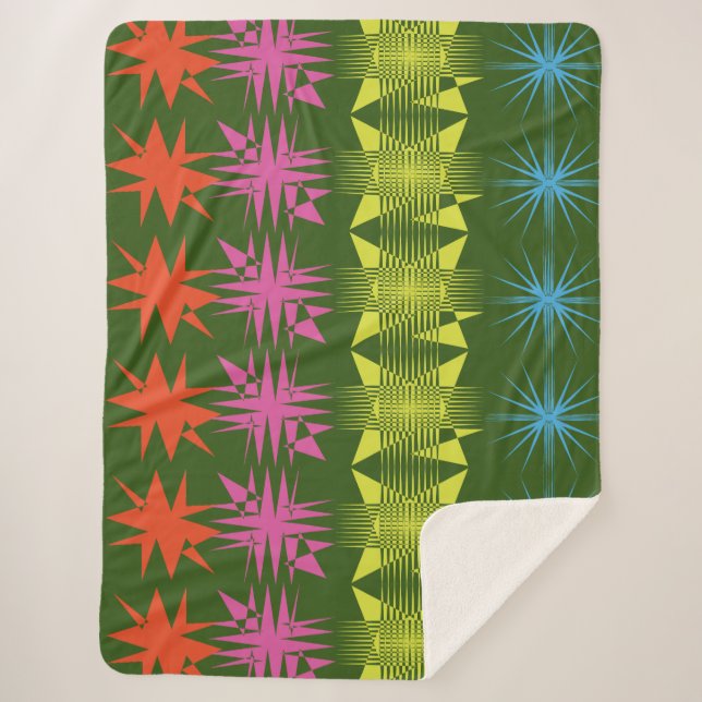 Zigzag Illustrate  Sherpa Blanket (Front)