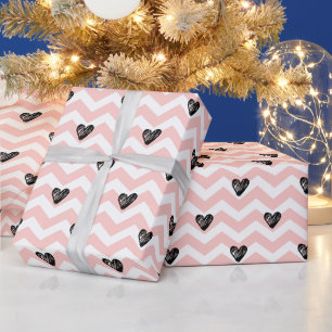 Zigzag Love: Bold Heart Wrapping Paper