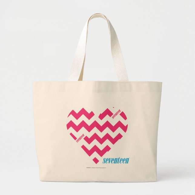 ZigZag Magenta 3 Large Tote Bag (Front)