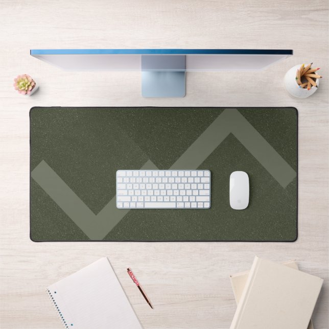 Zigzag Moss Green Desk Mat – Customisable (Office 1)