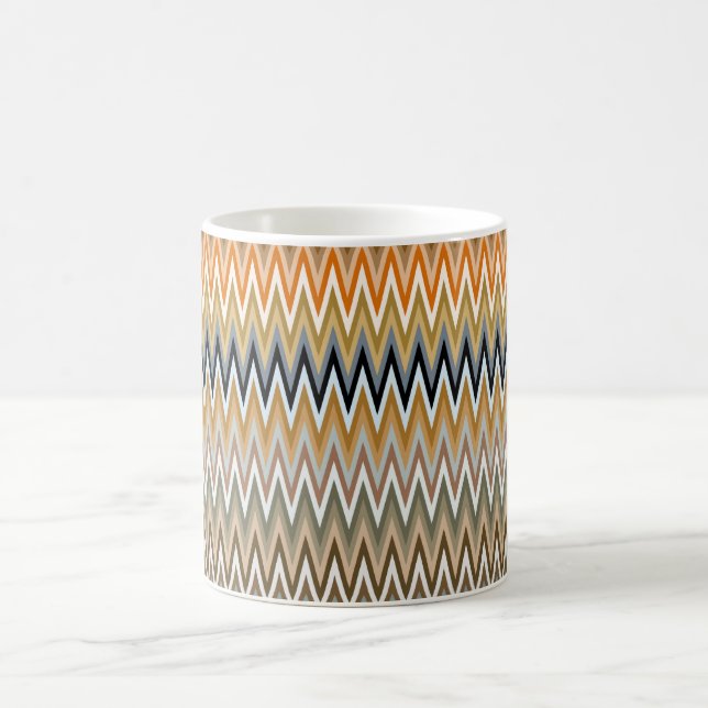 Zigzag Multicolor Pattern Coffee Mug (Center)
