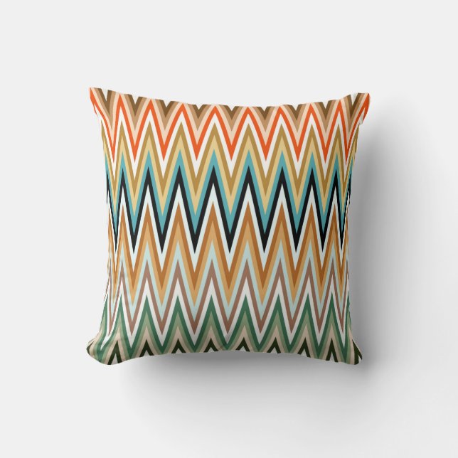 Zigzag Multicolor Pattern Cushion (Front)