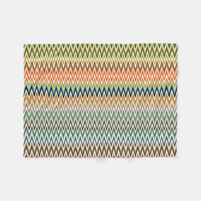Zigzag Multicolor Pattern Fleece Blanket (Front (Horizontal))