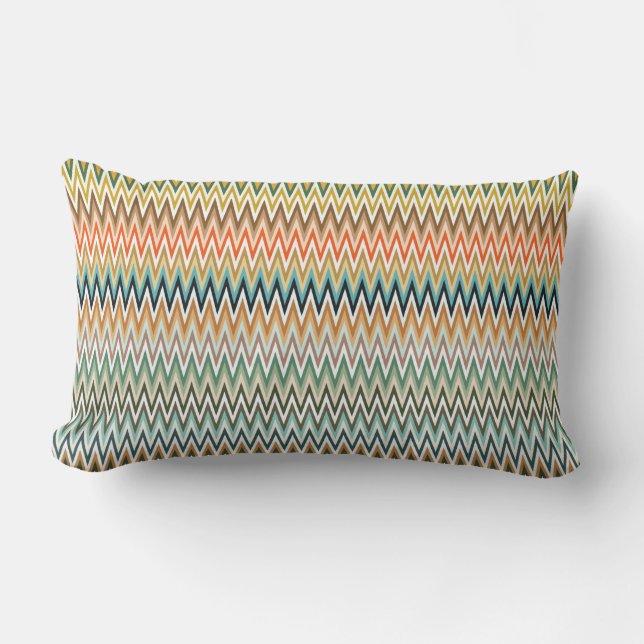Zigzag Multicolor Pattern Lumbar Cushion (Front)