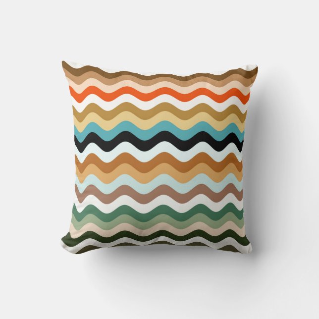 Zigzag Multicolor Pattern Throw Pillow (Front)