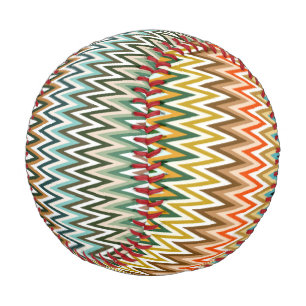 Zigzag Multicolored Pattern Baseball