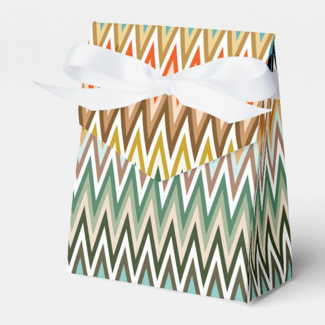 Zigzag Multicolored Pattern Favour Box (Front Side)