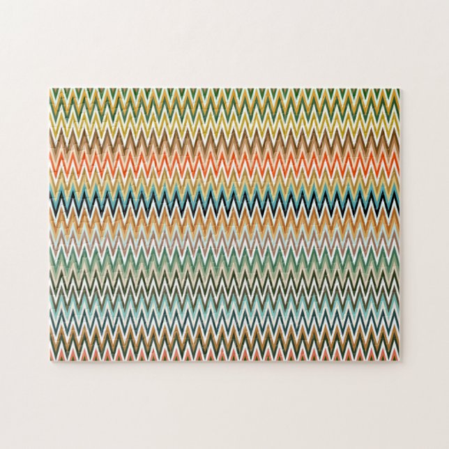 Zigzag Multicolored Pattern Jigsaw Puzzle (Horizontal)
