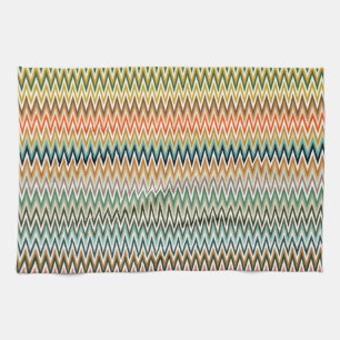 Zigzag Multicolored Pattern Tea Towel