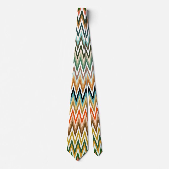 Zigzag Multicolored Pattern Tie (Front)
