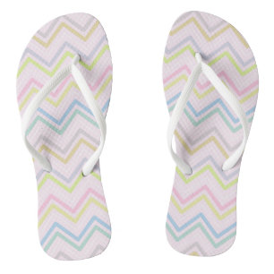 Zigzag MultiColors Pink Flip Flops