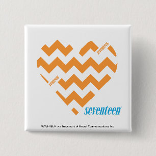 ZigZag Orange 2 15 Cm Square Badge