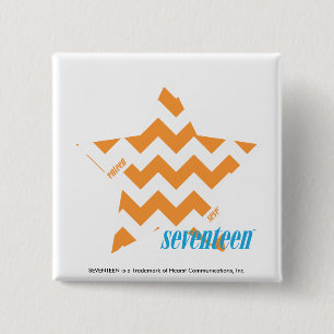 ZigZag Orange 3 15 Cm Square Badge