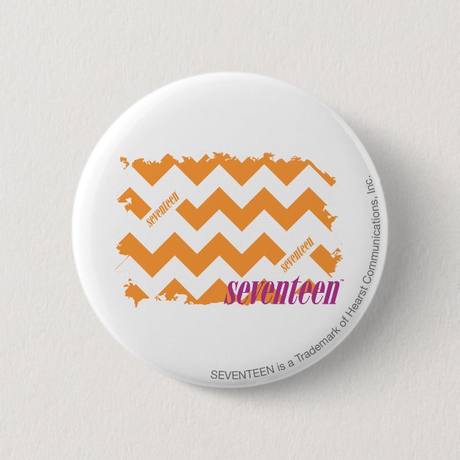 ZigZag Orange 4 6 Cm Round Badge (Front)