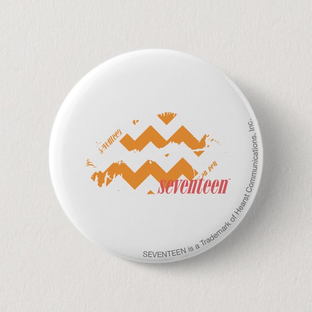 ZigZag Orange 6 Cm Round Badge (Front)