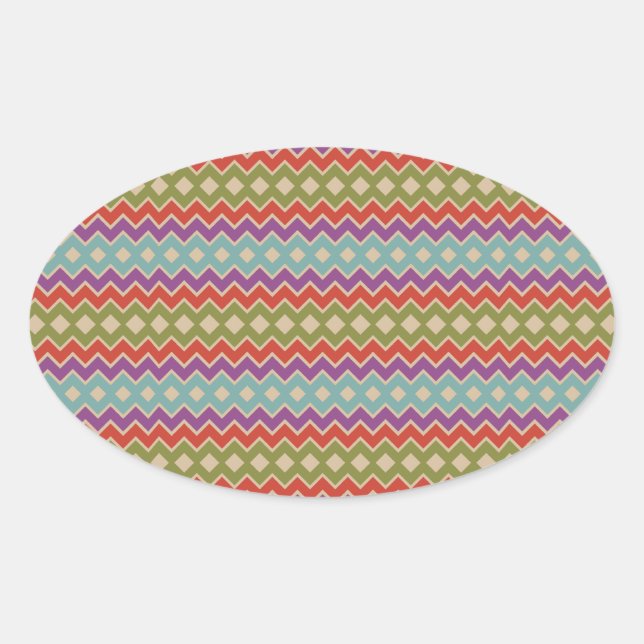 Zigzag Oval Sticker (Front)