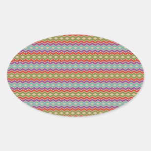 Zigzag Oval Sticker