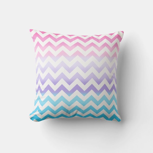 Zigzag Pastel Ombre Cushion (Front)
