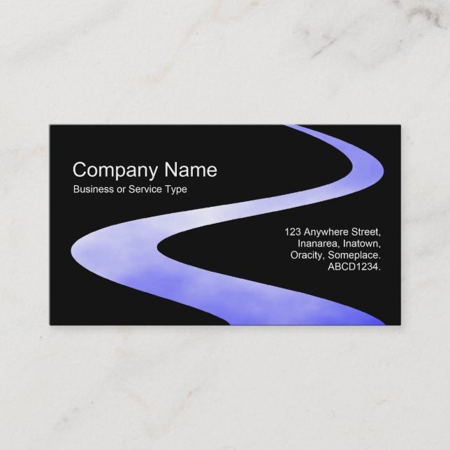 ZigZag Path - Sky Mirror Path - on Black Business Card (Front)