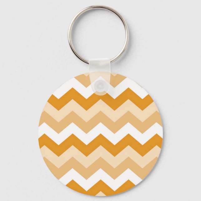 Zigzag patroon (oranje en wit) key ring (Front)