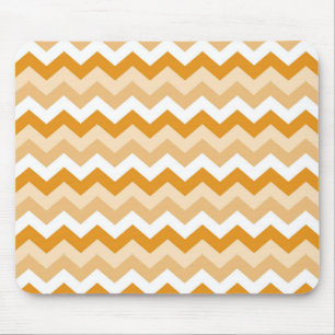 Zigzag patroon (oranje en wit) mouse pad
