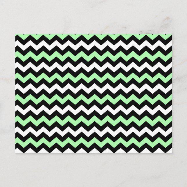 Zigzag patroon (zwart, groen, wit) postcard (Front)