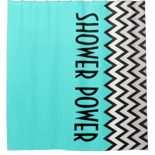Zigzag pattern - black white grey + your backgr. shower curtain