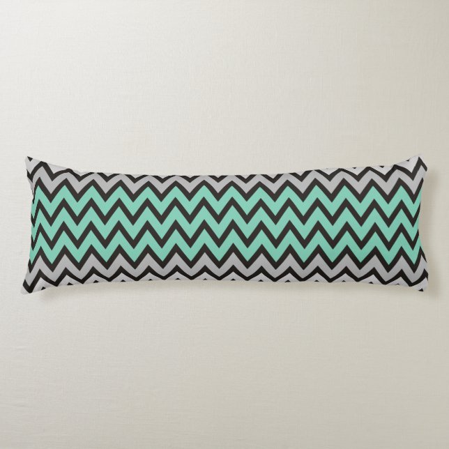 ZIGZAG pattern - black white grey + your idea Body Cushion (Front)