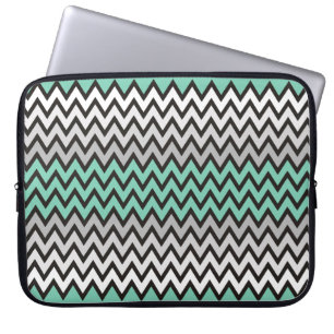 ZIGZAG pattern - black white grey + your idea Laptop Sleeve