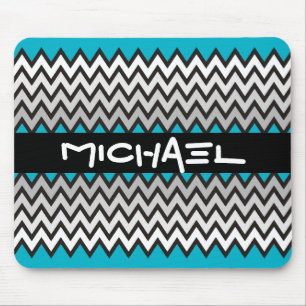 ZIGZAG pattern - black white grey + your idea Mouse Pad