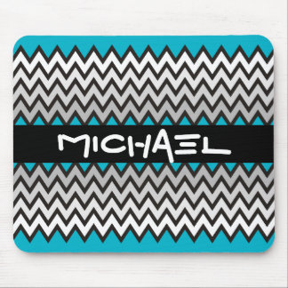 ZIGZAG pattern - black white grey + your idea Mouse Pad