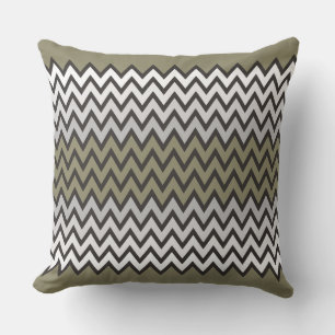 ZIGZAG pattern - black white grey + your idea Outdoor Cushion
