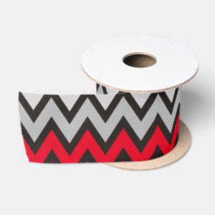ZIGZAG pattern - black white grey + your idea Satin Ribbon