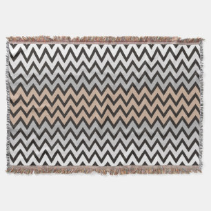ZIGZAG pattern - black white grey + your idea Throw Blanket