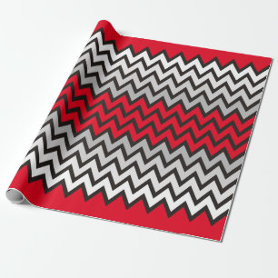 ZIGZAG pattern - black white grey + your idea Wrapping Paper