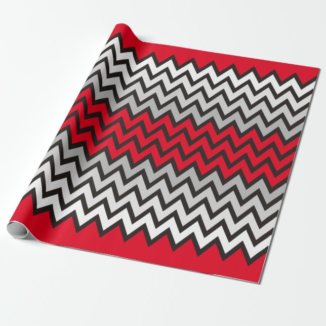 ZIGZAG pattern - black white grey + your idea Wrapping Paper (Unrolled)