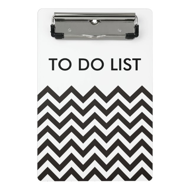 ZIGZAG pattern - black + your background & ideas Mini Clipboard (Front)