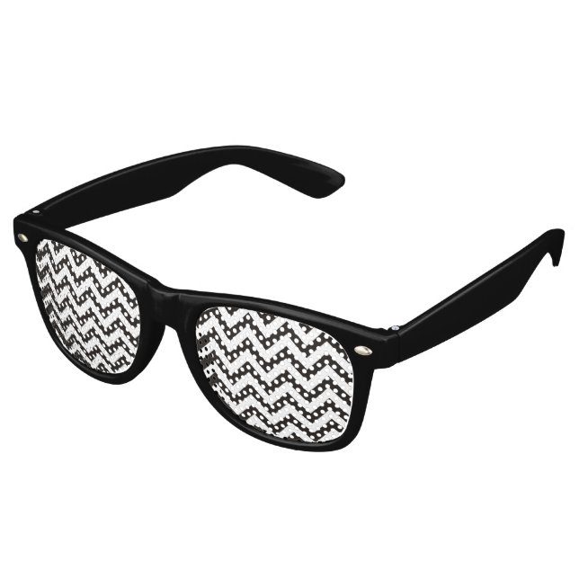 ZIGZAG pattern - black + your background & ideas Retro Sunglasses (Angled)