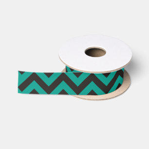 ZIGZAG pattern - black + your background & ideas Satin Ribbon