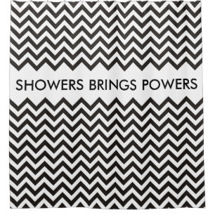 ZIGZAG pattern - black + your background & ideas Shower Curtain